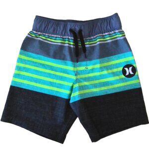 New Hurley Boy's Swim Trunks Board Shorts Striped NWOT Sz 4
